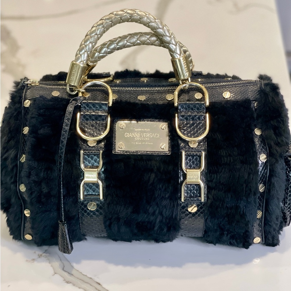 🤩RARE Authentic Gianni Versace Fur & Python Madonna Snap Out of It bag🤩